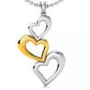 Three Hearts Two Tone Necklace