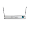 Personalized Flat Bar with Birthstone Name Necklace